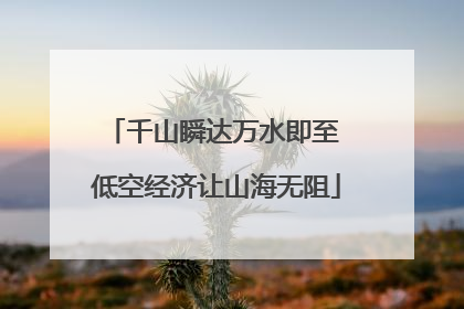 千山瞬达万水即至 低空经济让山海无阻