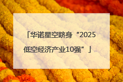 华诺星空跻身“2025低空经济产业10强”