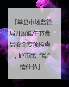 单县市场监管局开展端午节食品安全专项检查，护市民“粽”情佳节
