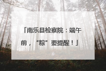 南乐县检察院：端午前，“粽”要提醒！