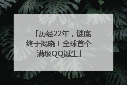 历经22年，谜底终于揭晓！全球首个满级QQ诞生