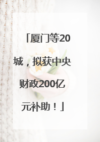 厦门等20城，拟获中央财政200亿元补助！