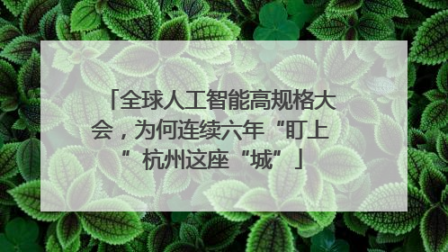 全球人工智能高规格大会，为何连续六年“盯上”杭州这座“城”