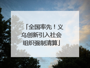 全国率先！义乌创新引入社会组织强制清算