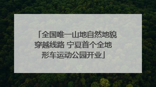 全国唯一山地自然地貌穿越线路 宁夏首个全地形车运动公园开业