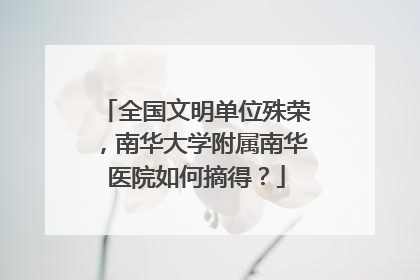全国文明单位殊荣，南华大学附属南华医院如何摘得？