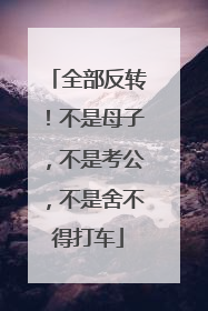 全部反转！不是母子，不是考公，不是舍不得打车