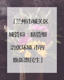 兰州市城关区城管局：精管细治优环境 市容焕新惠民生