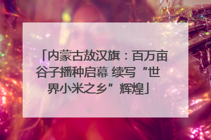 内蒙古敖汉旗：百万亩谷子播种启幕 续写“世界小米之乡”辉煌