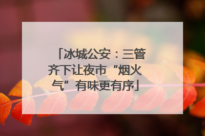 冰城公安：三管齐下让夜市“烟火气”有味更有序