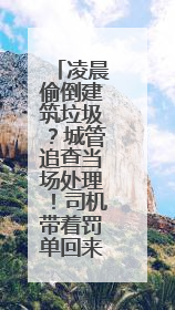 凌晨偷倒建筑垃圾？城管追查当场处理！司机带着罚单回来清理现场