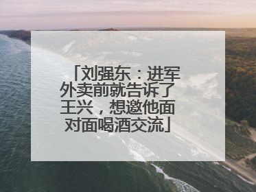 刘强东：进军外卖前就告诉了王兴，想邀他面对面喝酒交流