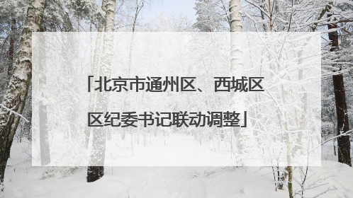 北京市通州区、西城区区纪委书记联动调整