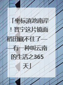 坐标滇池南岸！晋宁这片镜面稻田藏不住了——有一种叫云南的生活之365天