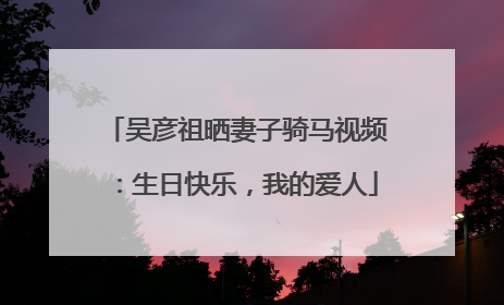 吴彦祖晒妻子骑马视频：生日快乐，我的爱人