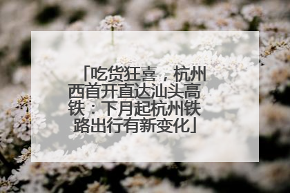 吃货狂喜，杭州西首开直达汕头高铁：下月起杭州铁路出行有新变化