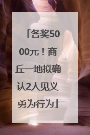 各奖5000元！商丘一地拟确认2人见义勇为行为