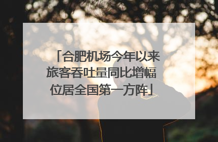 合肥机场今年以来旅客吞吐量同比增幅位居全国第一方阵