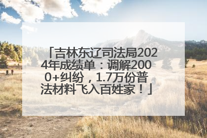 吉林东辽司法局2024年成绩单：调解2000+纠纷，1.7万份普法材料飞入百姓家！