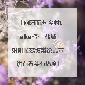 向阳而声·乡村talker季｜盐城射阳长荡镇辩论式宣讲有看头有热度