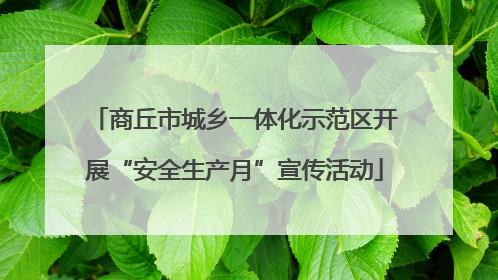 商丘市城乡一体化示范区开展“安全生产月”宣传活动