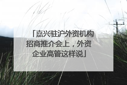 嘉兴驻沪外资机构招商推介会上，外资企业高管这样说