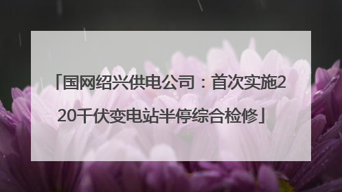 国网绍兴供电公司：首次实施220千伏变电站半停综合检修
