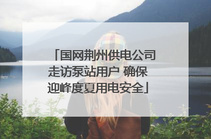 国网荆州供电公司走访泵站用户 确保迎峰度夏用电安全
