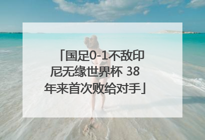 国足0-1不敌印尼无缘世界杯 38年来首次败给对手