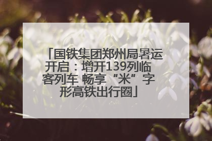 国铁集团郑州局暑运开启：增开139列临客列车 畅享“米”字形高铁出行圈