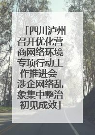 四川泸州召开优化营商网络环境专项行动工作推进会 涉企网络乱象集中整治初见成效