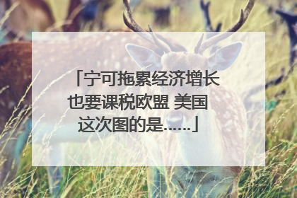 宁可拖累经济增长也要课税欧盟 美国这次图的是……