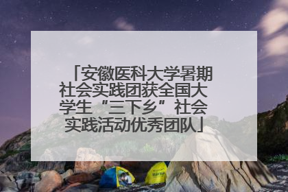 安徽医科大学暑期社会实践团获全国大学生“三下乡”社会实践活动优秀团队