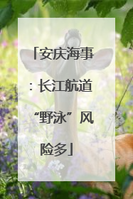 安庆海事：长江航道“野泳”风险多