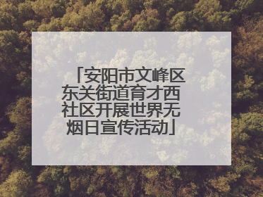 安阳市文峰区东关街道育才西社区开展世界无烟日宣传活动