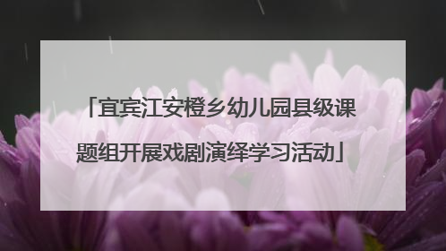 宜宾江安橙乡幼儿园县级课题组开展戏剧演绎学习活动