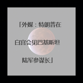 外媒：特朗普在白宫会见巴基斯坦陆军参谋长