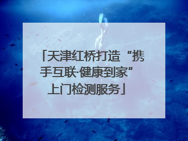 天津红桥打造“携手互联·健康到家”上门检测服务