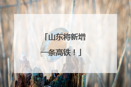 山东将新增一条高铁！