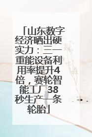 山东数字经济晒出硬实力：三一重能设备利用率提升4倍，赛轮智能工厂38秒生产一条轮胎