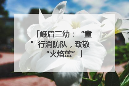 峨眉三幼：“童”行消防队，致敬“火焰蓝”