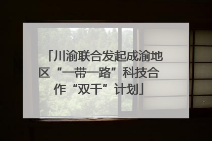 川渝联合发起成渝地区“一带一路”科技合作“双千”计划