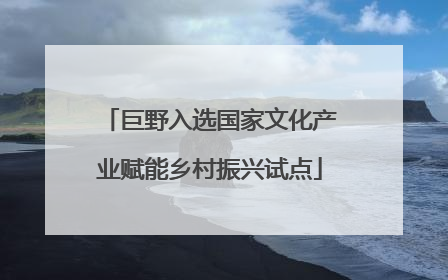 巨野入选国家文化产业赋能乡村振兴试点