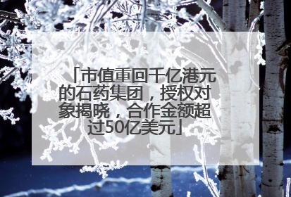 市值重回千亿港元的石药集团，授权对象揭晓，合作金额超过50亿美元