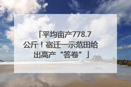 平均亩产778.7公斤！宿迁一示范田给出高产“答卷”