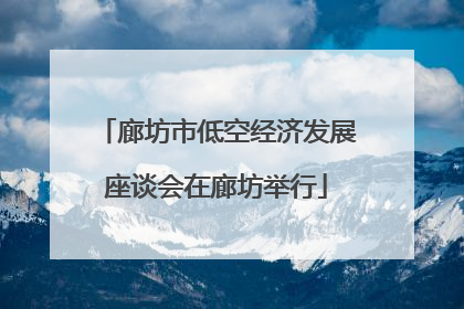 廊坊市低空经济发展座谈会在廊坊举行