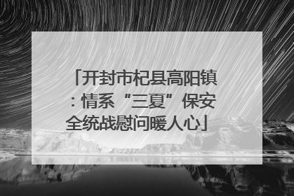 开封市杞县高阳镇：情系“三夏”保安全统战慰问暖人心
