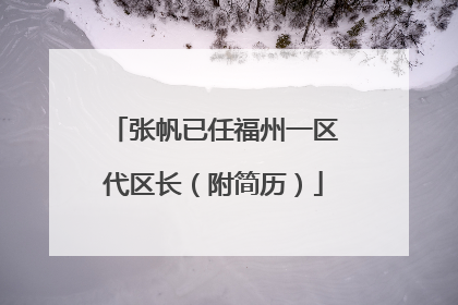 张帆已任福州一区代区长（附简历）