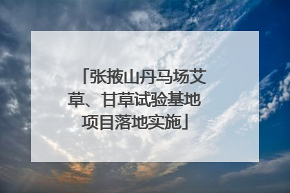 张掖山丹马场艾草、甘草试验基地项目落地实施