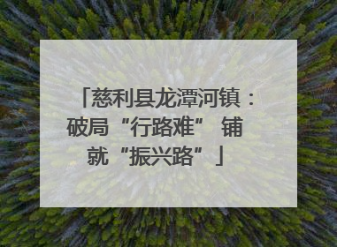 慈利县龙潭河镇：破局“行路难” 铺就“振兴路”